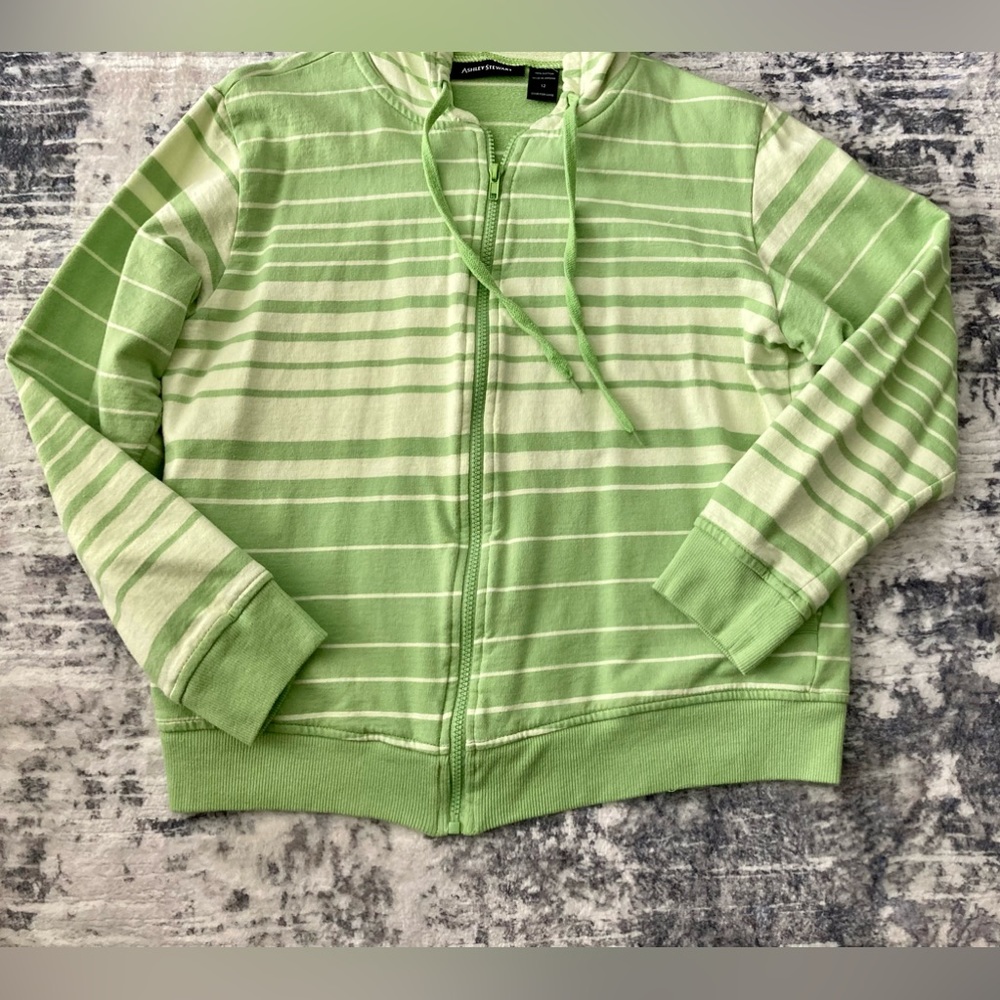 Ashley Stewart Striped Track Hoodie - Picture 3 of 8
